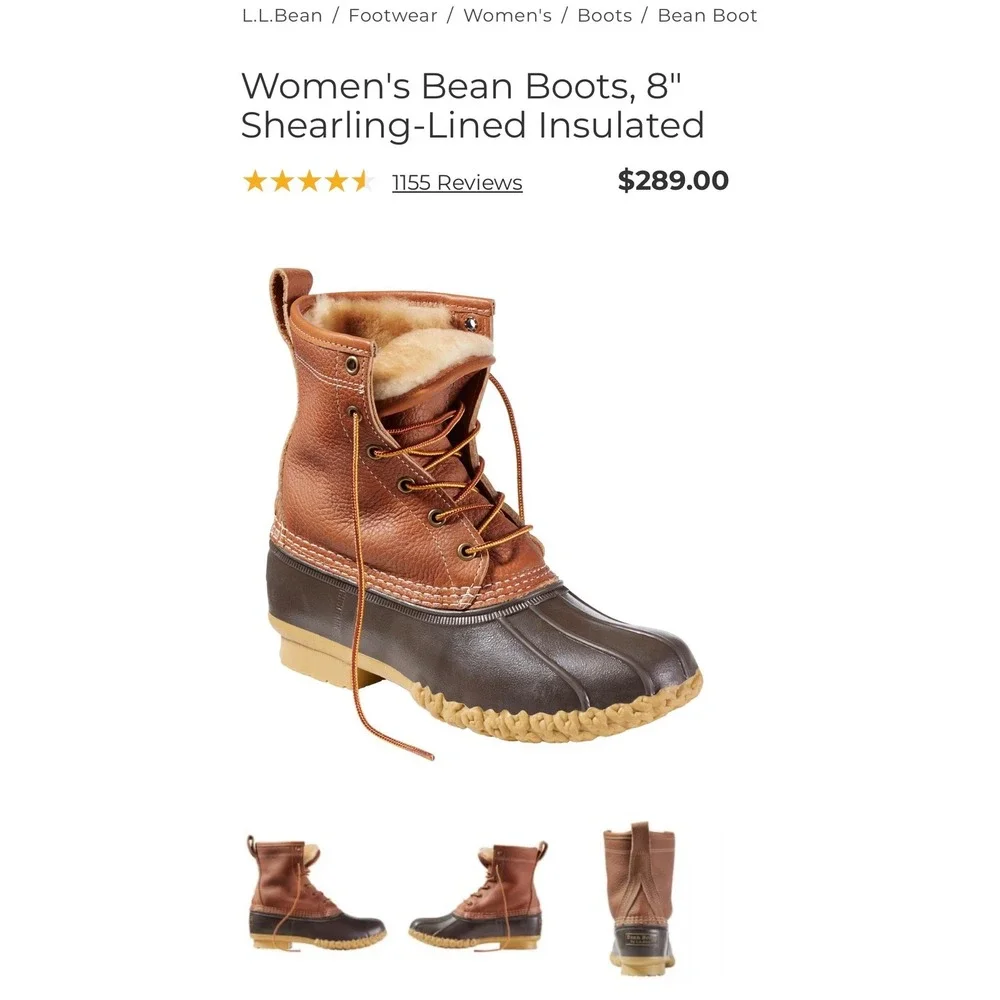 LL Bean Boots Women's 8